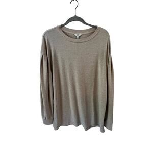 Crown and Ivy Tan Long Sleeve Top Size Medium